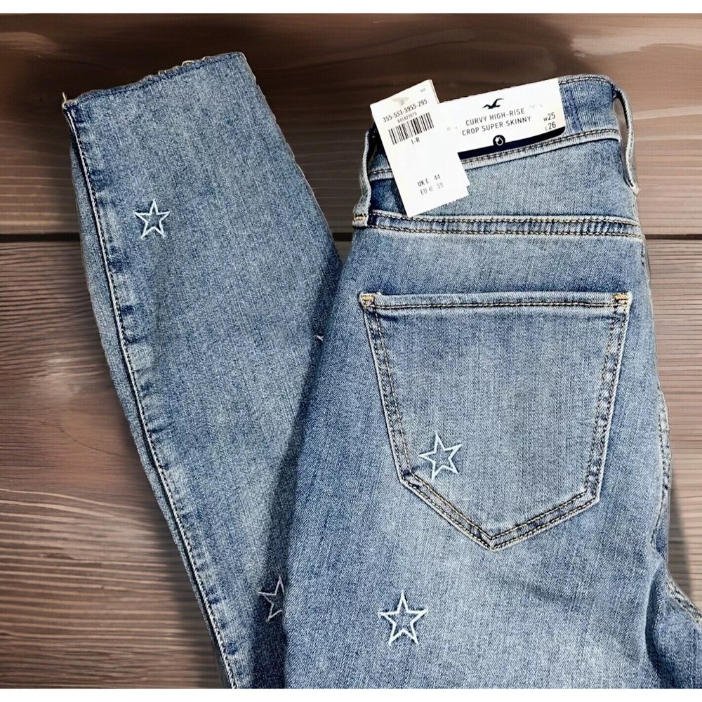 NWT Hollister Curvy High Rise Crop Skinny Jeans Sz 1R 25x26